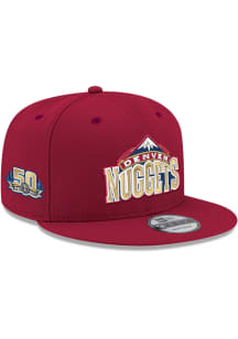 New Era Denver Nuggets Red 50th Anniversary 9FIFTY Mens Snapback Hat