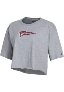 Champion Arizona State Sun Devils Womens Grey Boyfriend Crop Short Sleeve T-Shirt
