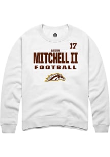 Jason Mitchell II Western Michigan Broncos Mens White Football NIL Stacked Box Player Crew