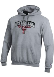 Champion Texas Tech Red Raiders Mens Grey Grandma Script Powerblend Long Sleeve Hoodie