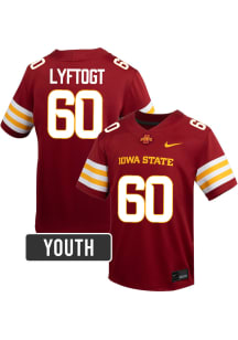 Jacob Lyftogt Iowa State Cyclones Youth Cardinal Red Nike NIL Name And Number Football Jersey