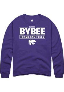 Claire Bybee K-State Wildcats Mens Purple NIL Stacked Box Player Crew