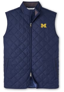 Peter Millar Michigan Wolverines Mens Navy Blue Essex Sleeveless Jacket