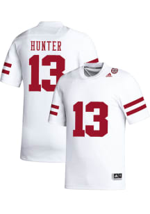 Nyziah Hunter   Nebraska Cornhuskers White NIL Name And Number Football Jersey