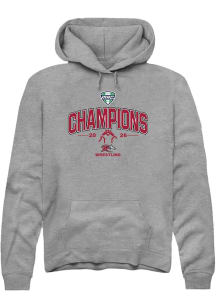 Summit Sportswear Rider Broncs Mens Grey MAC 2026 Wrestling Champions Long Sleeve Hoodie