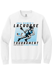 Summit Sportswear Big Ten Mens White 2026 Women's Lacrosse Tournament Long Sleeve Crew Sweatshirt