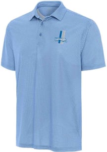 Antigua Detroit Lions Mens Light Blue Trickle Short Sleeve Polo