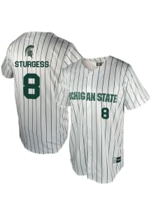 Isaac Sturgess  Michigan State Spartans Mens White NIL Baseball Jersey