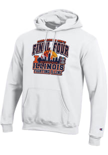Champion Illinois Fighting Illini Mens White 2026 NCAA Final Four Bound Long Sleeve Hoodie
