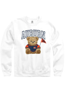 Summit Sportswear Auburn Tigers Womens White Bear Necessities Crew Sweatshirt