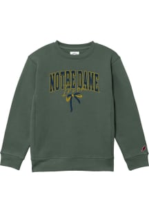 Notre Dame Fighting Irish Girls Green Team Script Long Sleeve Sweatshirt