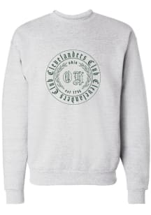 Emily Roggenburk Cleveland Mens Grey Clevelanders Club Long Sleeve Crew Sweatshirt