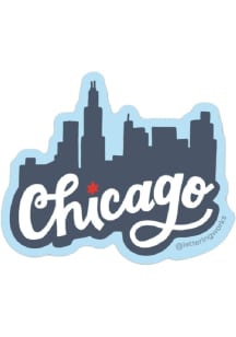 Chicago Hand-Drawn Skyline Stickers - Blue