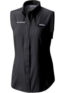 Columbia K-State Wildcats Womens Black Heat Seal Omni Wick Tamiami Polo Shirt