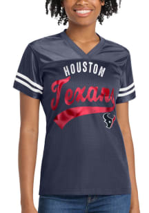 Houston Texans Womens First Team Fashion Football Jersey - Navy Blue