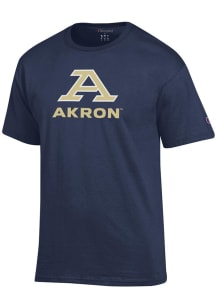 Champion Akron Zips Navy Blue Jersey Short Sleeve T Shirt