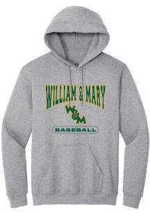 Summit Sportswear William & Mary Tribe Mens Grey Baseball Long Sleeve Hoodie