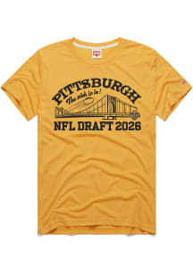 Homage Pittsburgh Steelers Gold NFL Draft 2026 Short Sleeve Fashion T Shirt