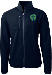 Cutter and Buck Seattle Sounders FC Mens Navy Blue Cascade Sherpa Light Weight Jacket
