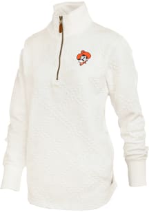 Pressbox Oklahoma State Cowboys Womens White Harriet Qtr Zip