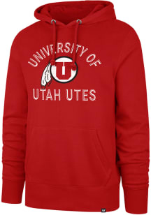 47 Utah Utes Mens Red Pivotal Headline Long Sleeve Hoodie