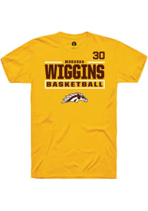Morasha Wiggins Western Michigan Broncos Gold NIL Stacked Box Short Sleeve Player T Shirt