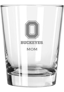 Ohio State Buckeyes Mom 15oz Rock Glass - White