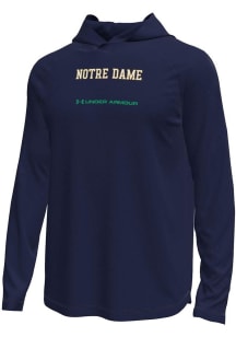 Under Armour Notre Dame Fighting Irish Mens Navy Blue Logo Tech Stretch Hood