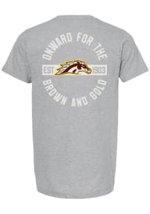 Summit Sportswear Western Michigan Broncos Grey Heather Front Back Short Sleeve T Shirt