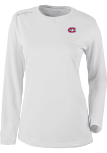 Columbia Montreal Canadiens Womens White Heat Seal Omni Wick Shotgun Long Sleeve T-Shirt
