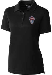 Cutter and Buck Colorado Rapids Womens Black Advantage Short Sleeve Polo Shirt