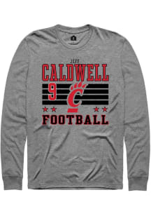 Jeff Caldwell Cincinnati Bearcats Grey Football NIL Striped Long Sleeve Player T Shirt