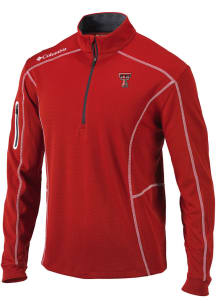 Columbia Texas Tech Red Raiders Mens Red Heat Seal Omni Wick Shotgun Long Sleeve Qtr Zip Pullover