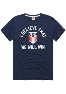 Homage USMNT Navy Blue Crest I Believe Short Sleeve Fashion T Shirt