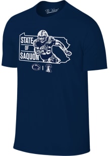 Saquon Barkley Penn State Nittany Lions Navy Blue Football State Short Sleeve Player T Shirt