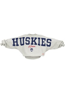 Pressbox UConn Huskies Womens Ash Flannigan Crew Sweatshirt