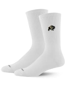Colorado Buffaloes White Team Logo Youth Crew Socks