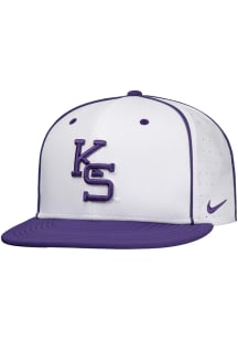 Nike K-State Wildcats Mens White Aero True On-Field Baseball Fitted Hat