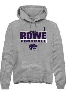 Jayden Rowe K-State Wildcats Mens Graphite Football NIL Stacked Box Player Hood