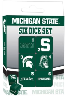 Michigan State Spartans 6 Piece Dice Set Game