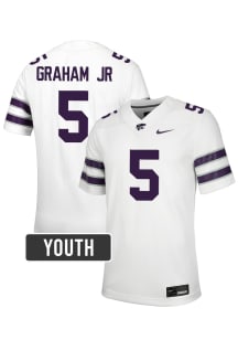 Micheal Graham Jr K-State Wildcats Youth White Nike NIL Name And Number Football Jersey