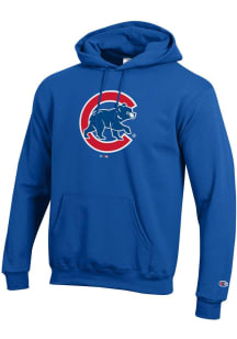 Champion Chicago Cubs Mens Blue Powerblend Long Sleeve Hoodie