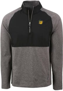 Cutter and Buck Baylor Bears Mens Black Vault Adapt Eco Hybrid Long Sleeve Qtr Zip Pullover