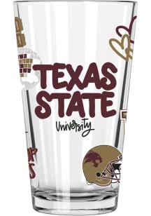 Texas State Bobcats 16oz Pint Glass - Maroon