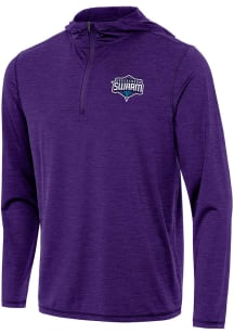 Antigua Greensboro Swarm Mens Purple Tidy Long Sleeve Qtr Zip Pullover
