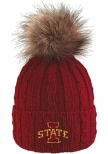 LogoFit Iowa State Cyclones Cardinal Alps Pom Womens Knit Hat