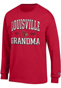 Champion Louisville Cardinals Red Est. Date Grandma Jersey Long Sleeve T Shirt