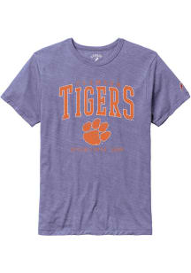 Clemson Tigers Lavender Victory Falls Puff Arch Mascot Short Sleeve Fashion T Shirt