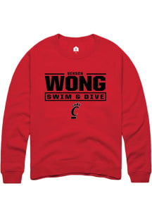 Benson Wong Cincinnati Bearcats Mens Red NIL Stacked Box Player Crew