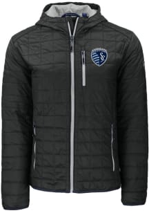 Cutter and Buck Sporting Kansas City Mens Black Rainier PrimaLoft Hood Filled Jacket